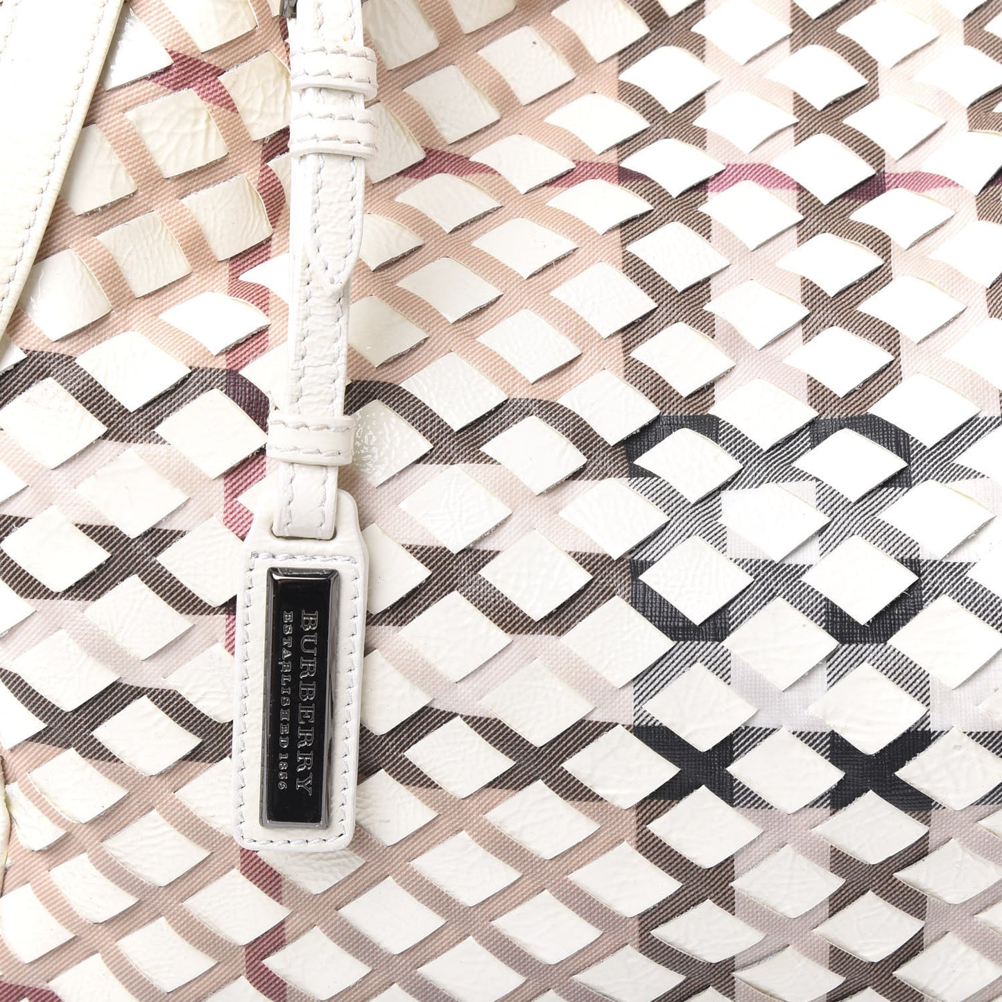 Patent Canvas Woven Nova Check Canterbury White