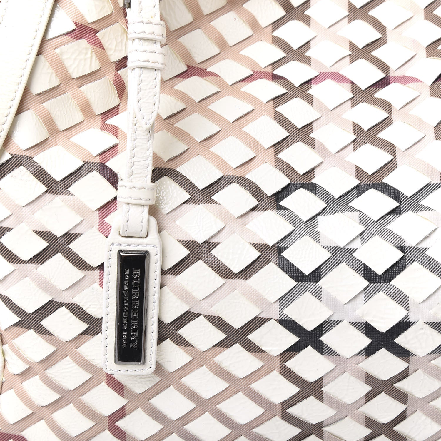 Burberry Patent Canvas Woven Nova Check Canterbury White 12 of 16