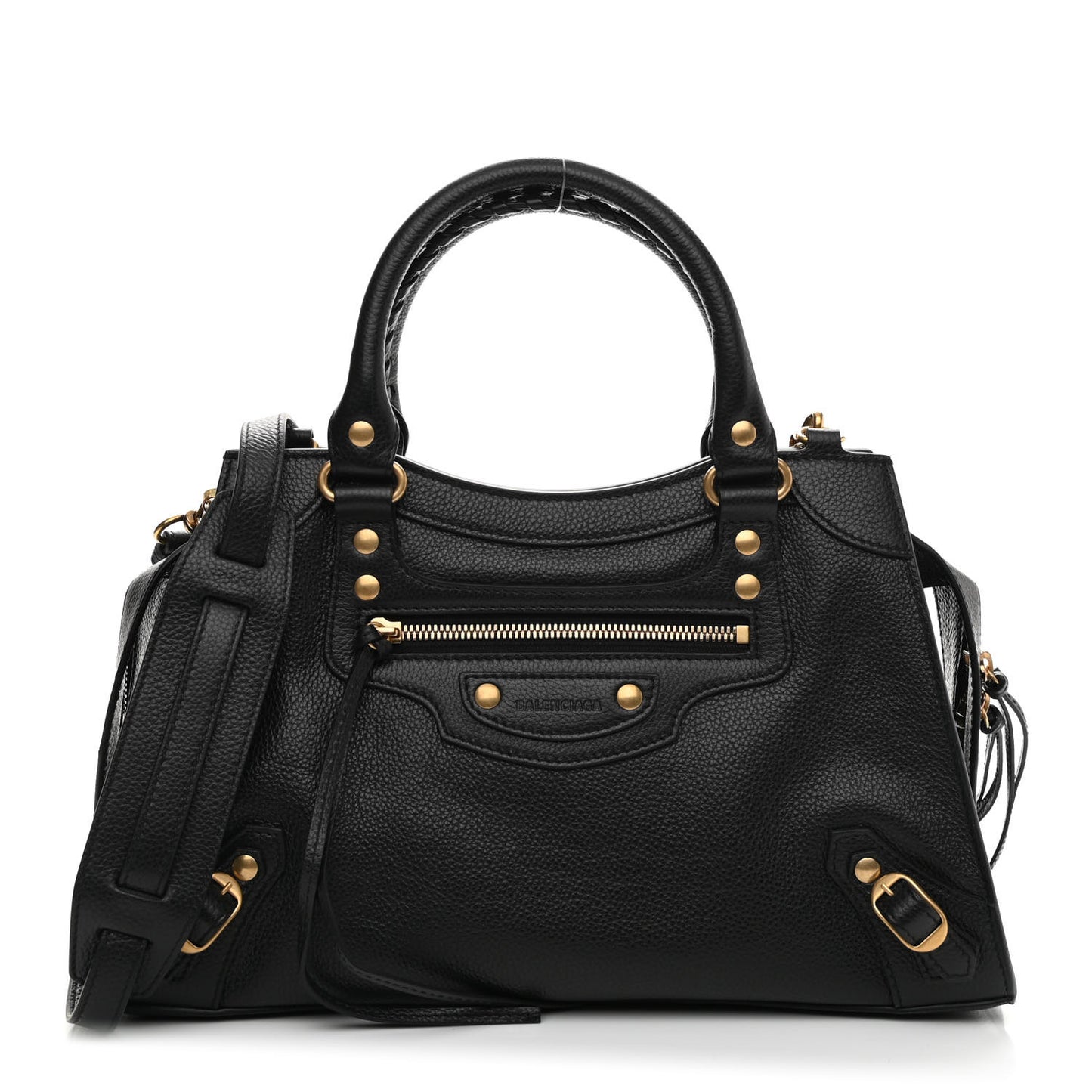 Grained Calfskin Neo Classic Gold Hardware S City Black