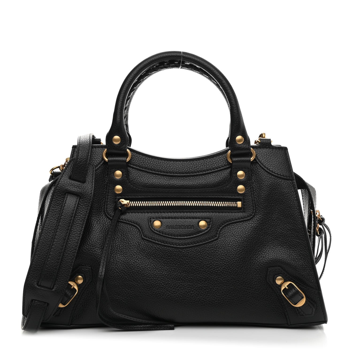 Balenciaga Grained Calfskin Neo Classic Gold Hardware S City Black 1 of 9