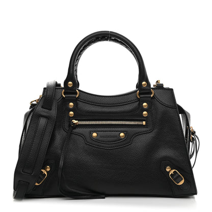 Balenciaga Grained Calfskin Neo Classic Gold Hardware S City Black 1 of 9