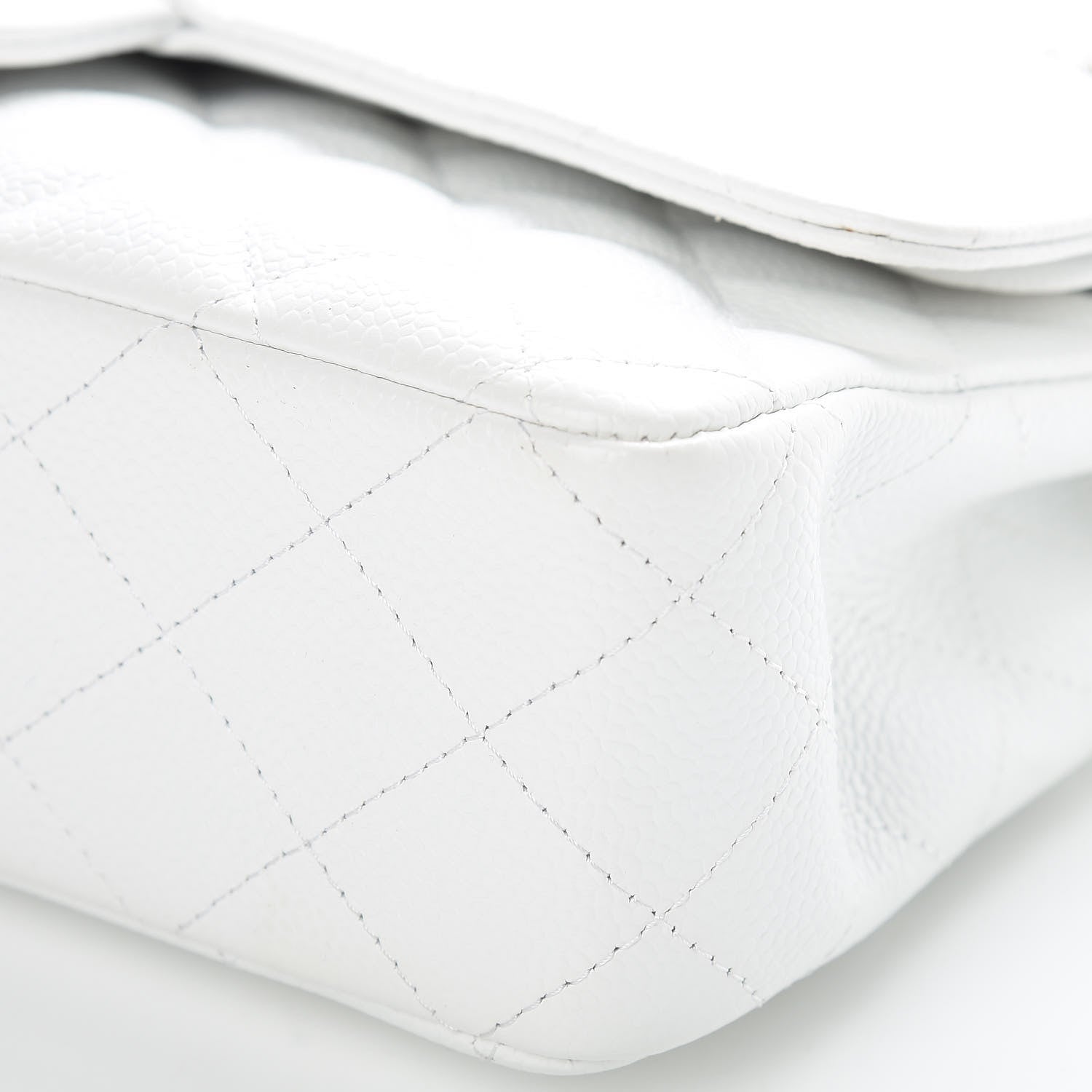 Chanel Caviar Quilted Medium Double Flap White 9 of 10