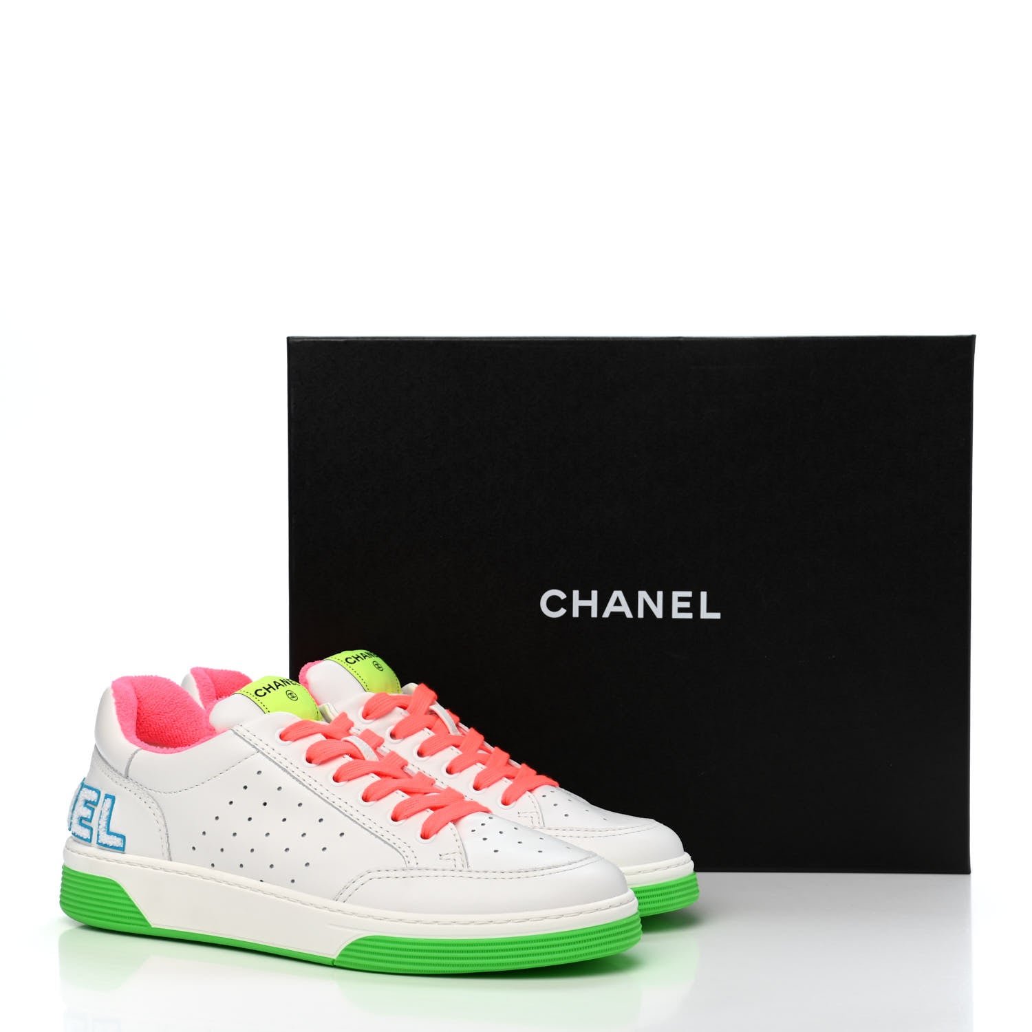 Chanel Calfskin Mens Logo Sneakers 43 White Multicolor 10 of 10