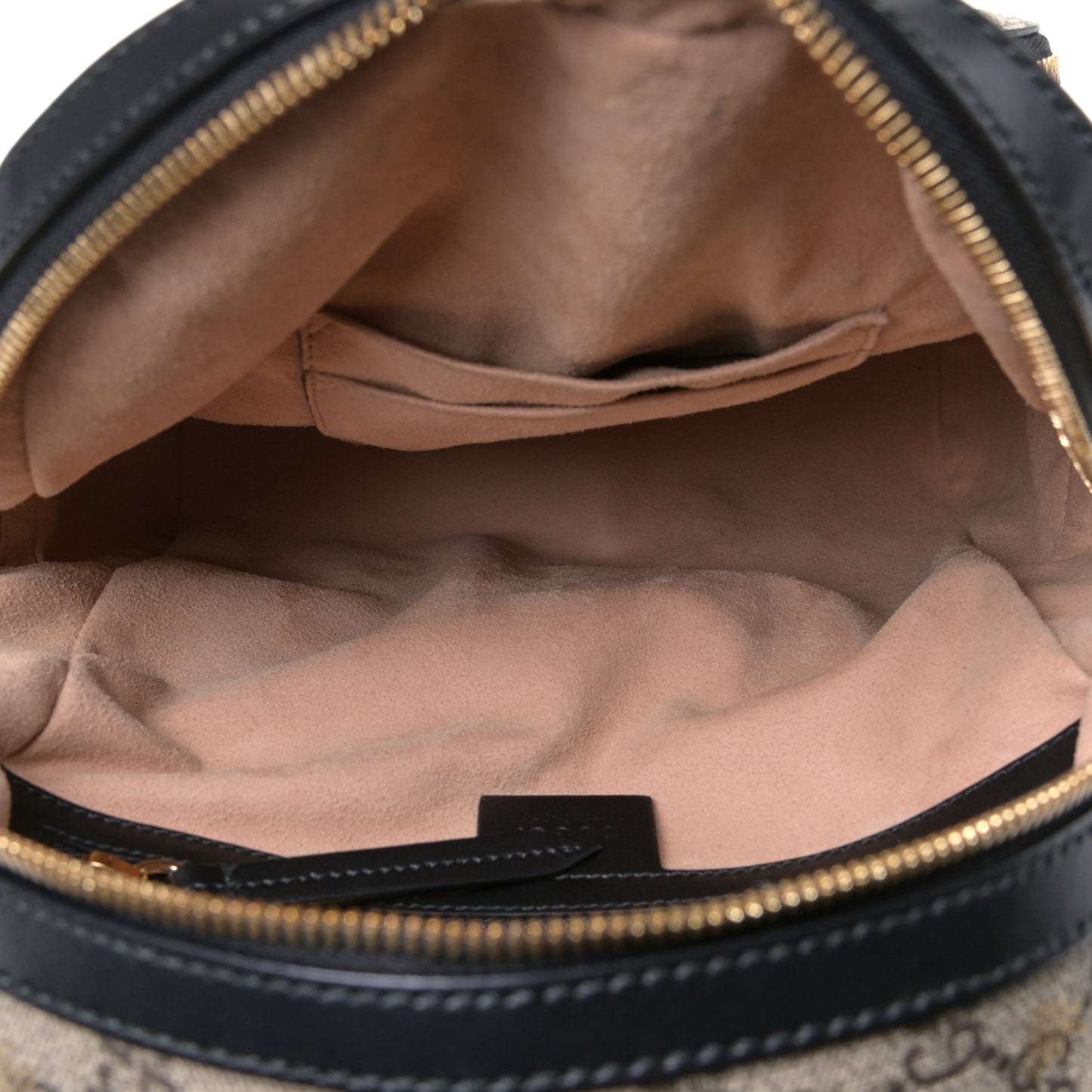 GG Supreme Monogram Bees Print Small Day Backpack Beige Oro Black
