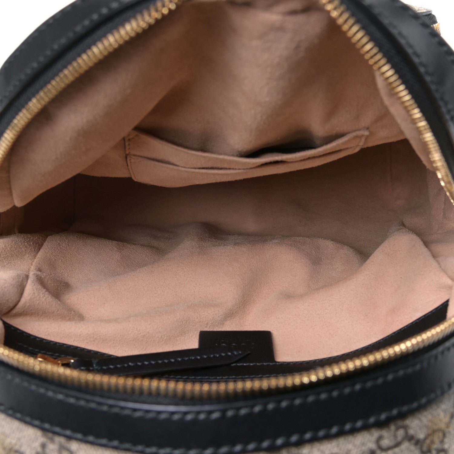 Gucci GG Supreme Monogram Bees Print Small Day Backpack Beige Oro Black 4 of 4