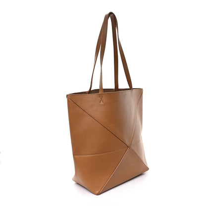 Loewe Shiny Calfskin Medium Puzzle Fold Tote Warm Desert 2 of 9