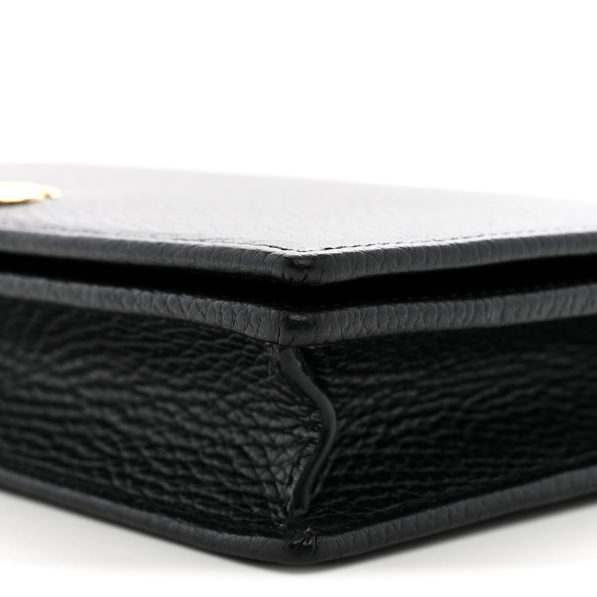 Calfskin Mini GG Marmont Chain Wallet Black