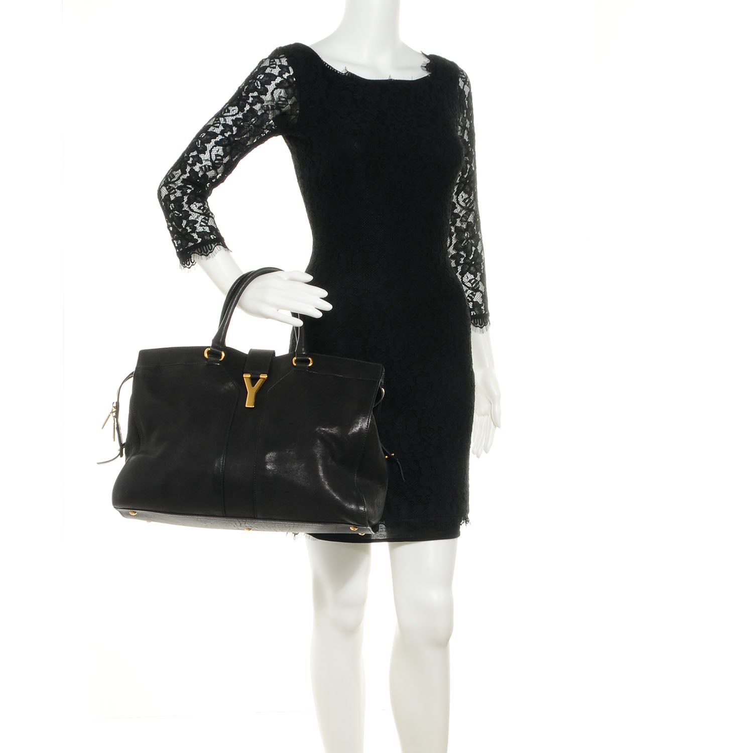 Saint Laurent Sheepskin Large Cabas ChYc Black 2 of 9