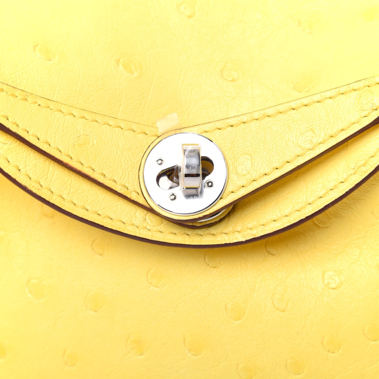 Hermes Ostrich Mini Lindy 20 Jaune Citron 11 of 12