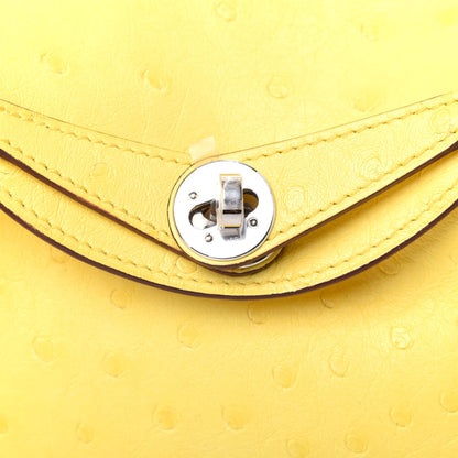 Hermes Ostrich Mini Lindy 20 Jaune Citron 11 of 12