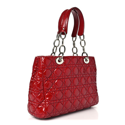 Christian Dior Patent Cannage Small Dior Soft Shopping Tote Red 3 of 11