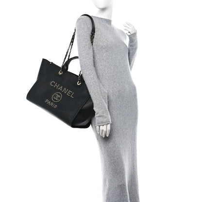 Chanel Caviar Large Studded Deauville Tote Black 2 of 15