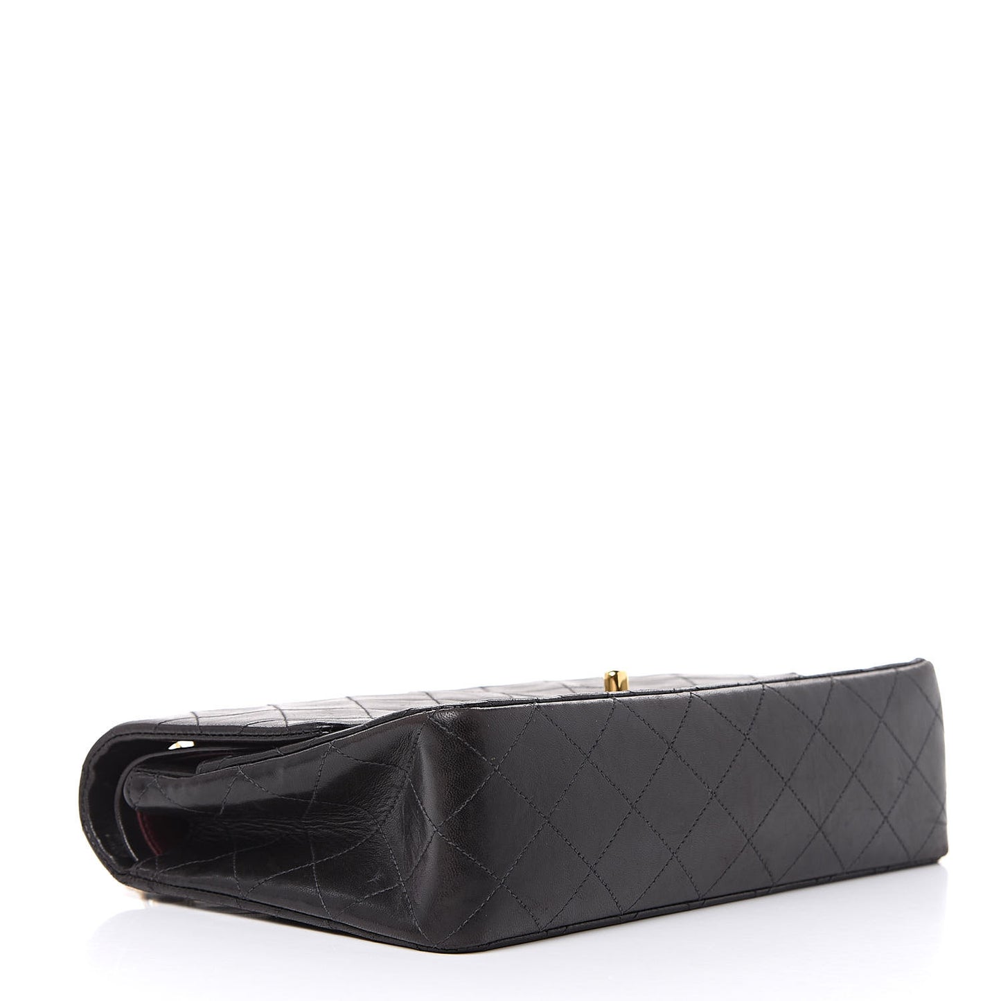 Lambskin Quilted Medium Double Flap Black