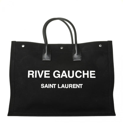 Saint Laurent Linen Calfskin Rive Gauche Tote Black 1 of 6