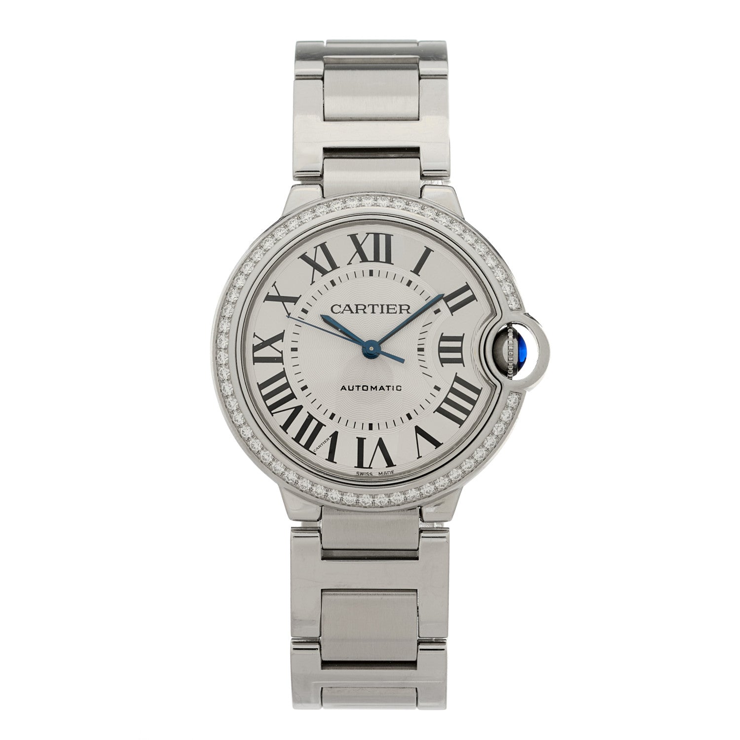 Cartier Stainless Steel Diamond Bezel 36mm Ballon Bleu De Cartier Automatic Watch 1 of 5