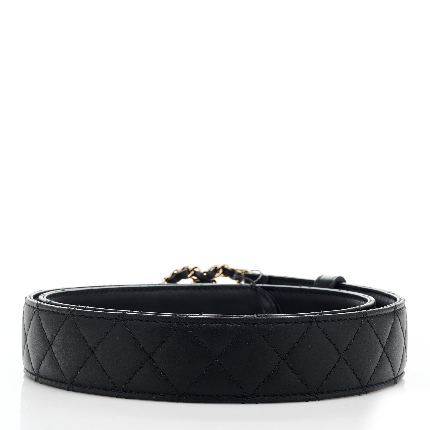 Chanel Calfskin Quilted CC Chain Belt 85 34 Black 3 of 8