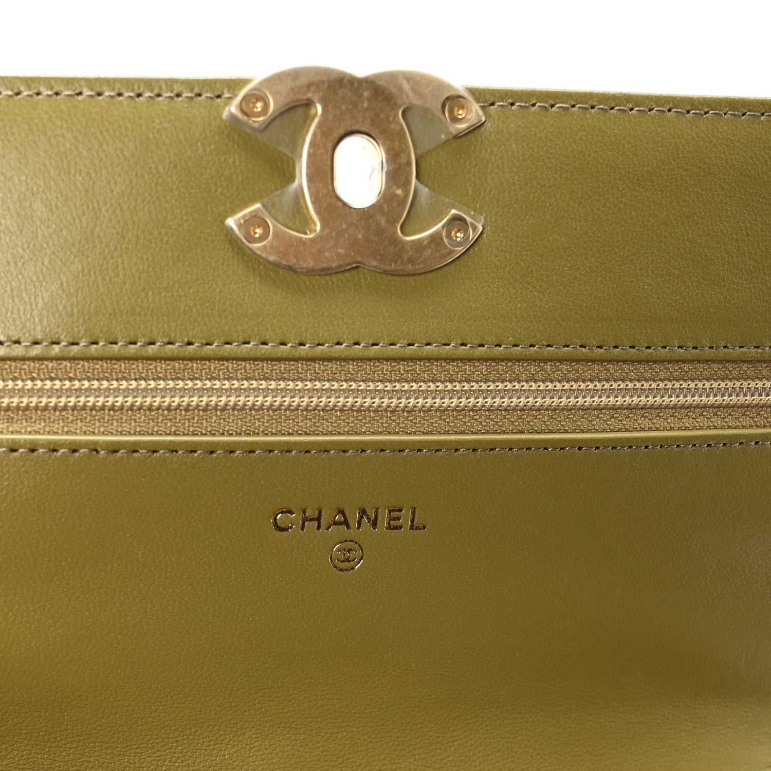 Chanel Lambskin Quilted Chanel 19 Wallet On Chain WOC Green 6 of 12