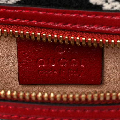 Gucci Tweed GG Monogram Large Rajah Chain Tote Romantic Cherry Black White 9 of 12
