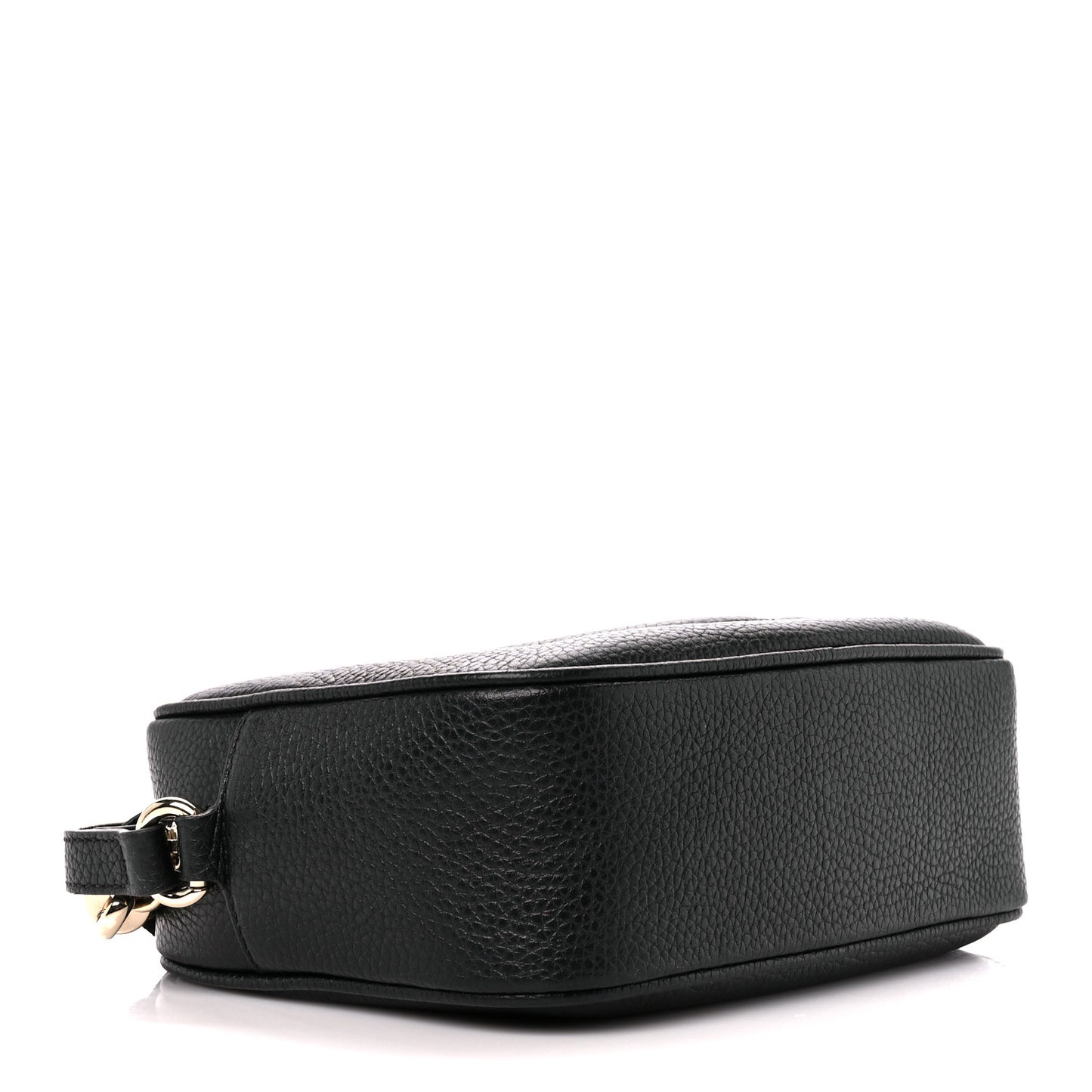 Pebbled Calfskin Small Soho Disco Bag Black