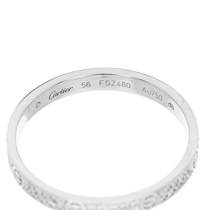 Cartier 18K White Gold Diamond 2.6mm LOVE Paved Band Ring 56 7.75 4 of 5