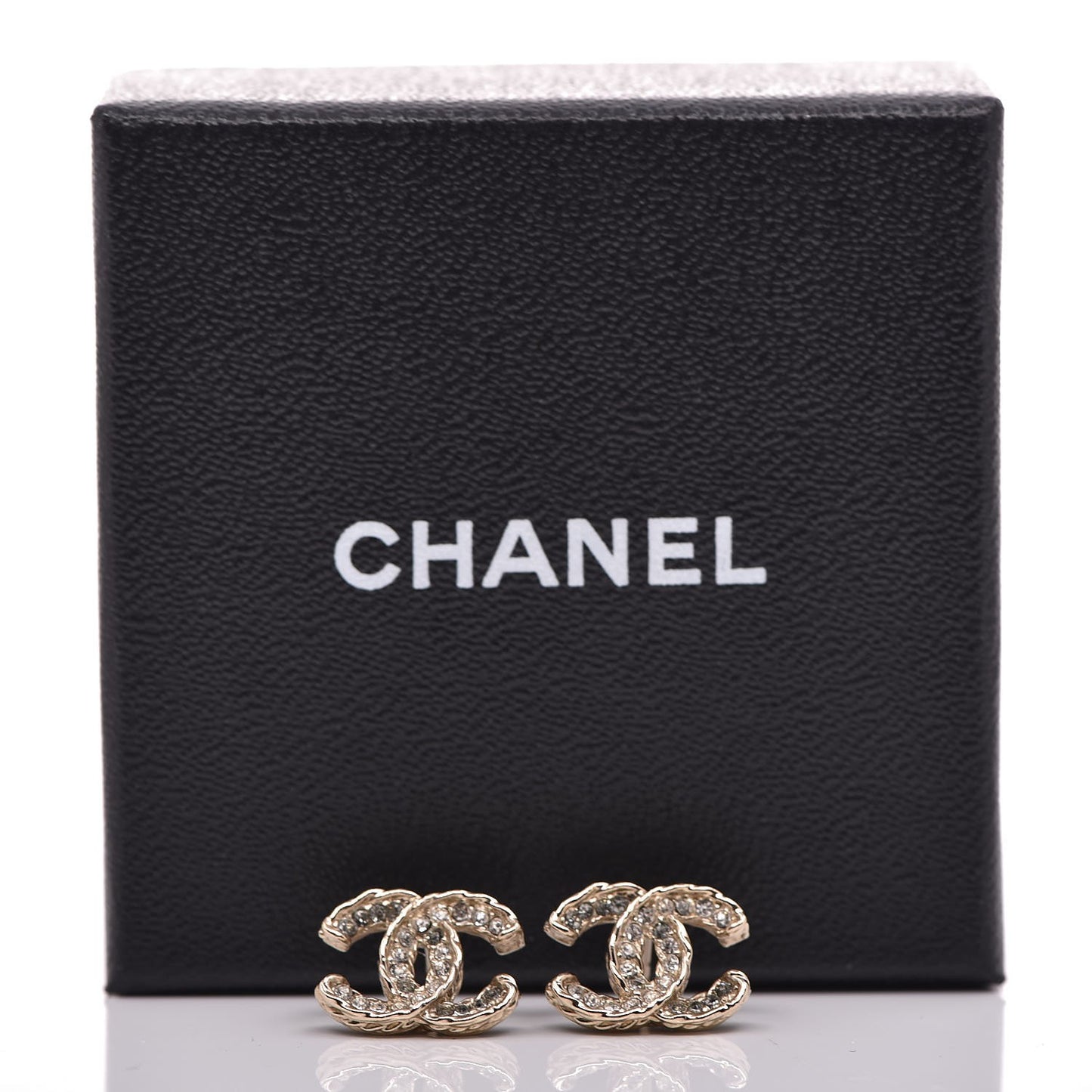Crystal CC Earrings Light Gold