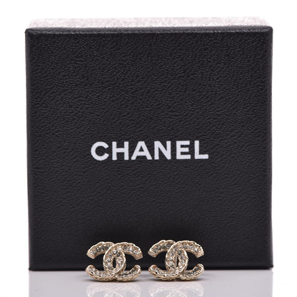 Chanel Crystal CC Earrings Light Gold 5 of 5