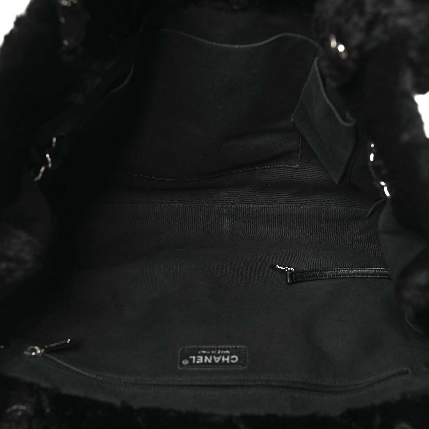Chanel Fantasy Fur Quilted Camellia Tote Black 6 of 11