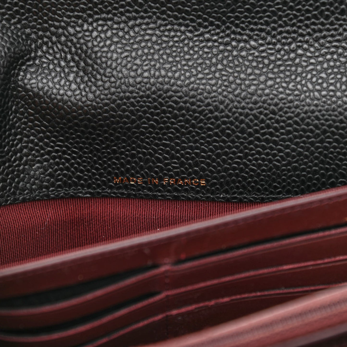 Caviar Quilted Large Gusset Flap Wallet Black