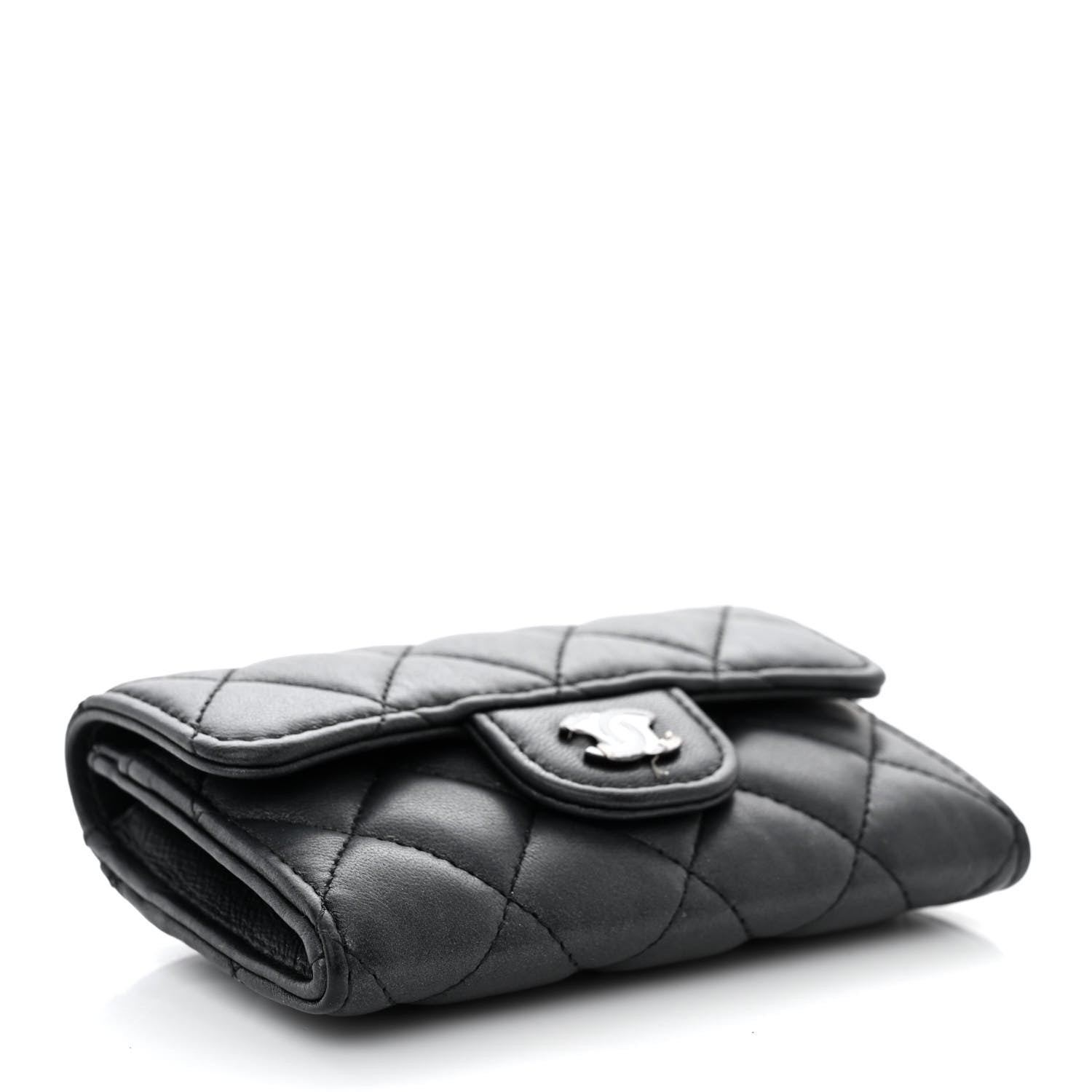 Chanel Lambskin Quilted Flap Card Holder Wallet So Black 4 of 11
