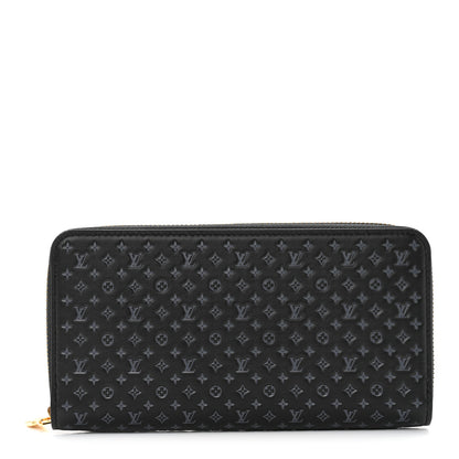 Louis Vuitton Calfskin Nanogram Embossed Zippy Wallet Black 1 of 7