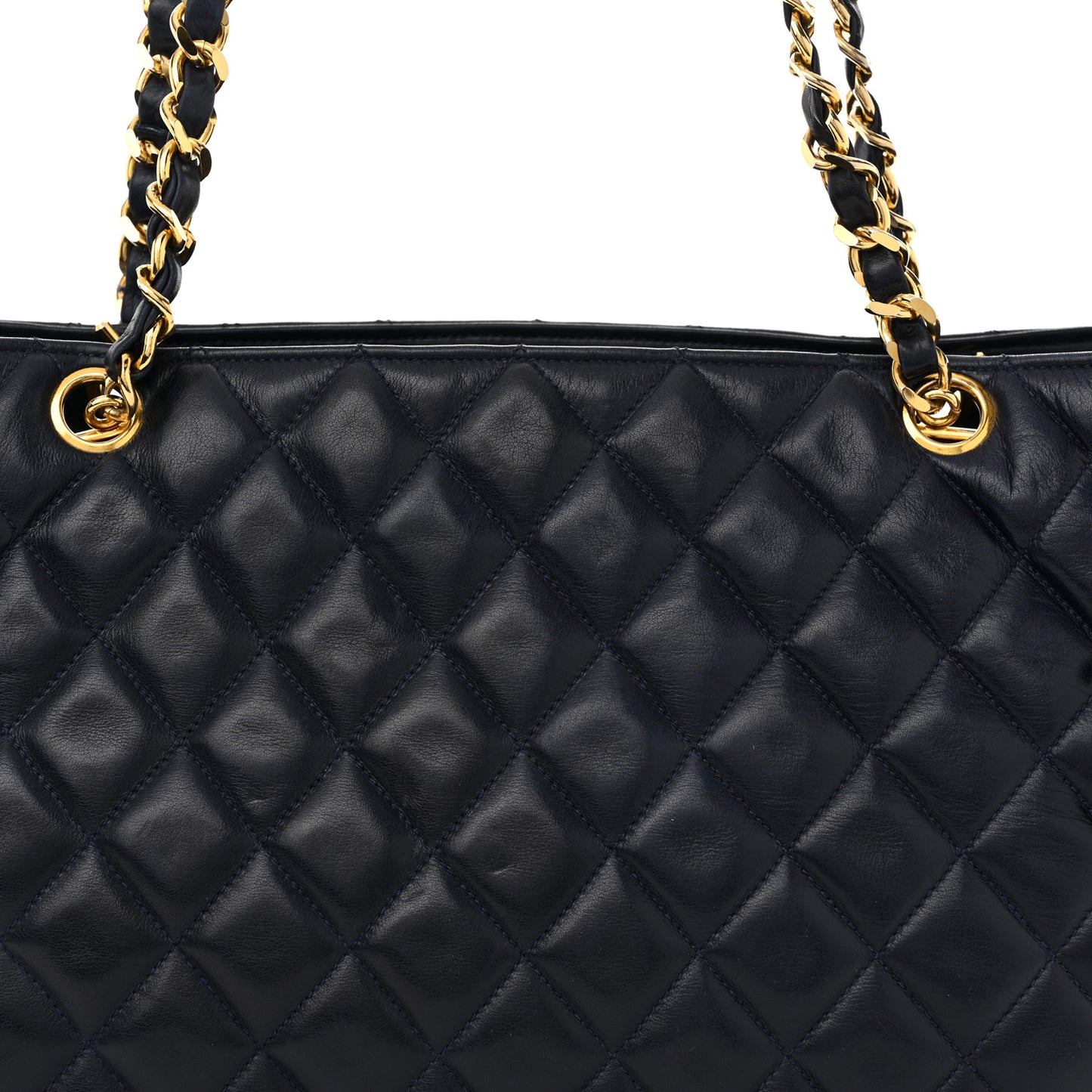 Lambskin Quilted Shoulder Bag Navy