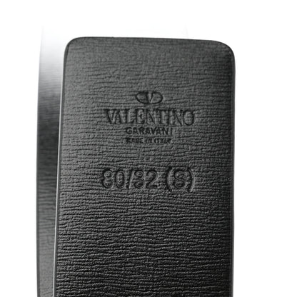 Valentino Garavani Glossy Calfskin VLogo Reversible 40mm Belt 80 32 Saddle Brown Black 5 of 5