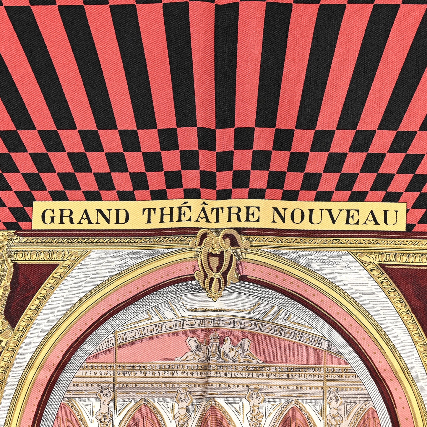 Silk Grand Theatre Nouveau Scarf 90 Bleu Vieux Rose Vert