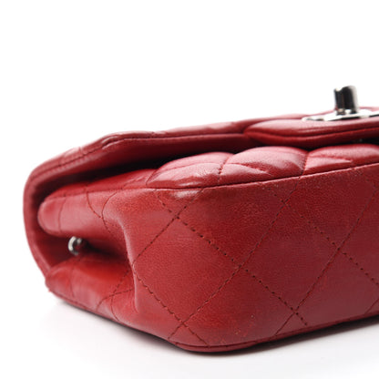 Chanel Lambskin Quilted Extra Mini Rectangular Flap Red 6 of 12