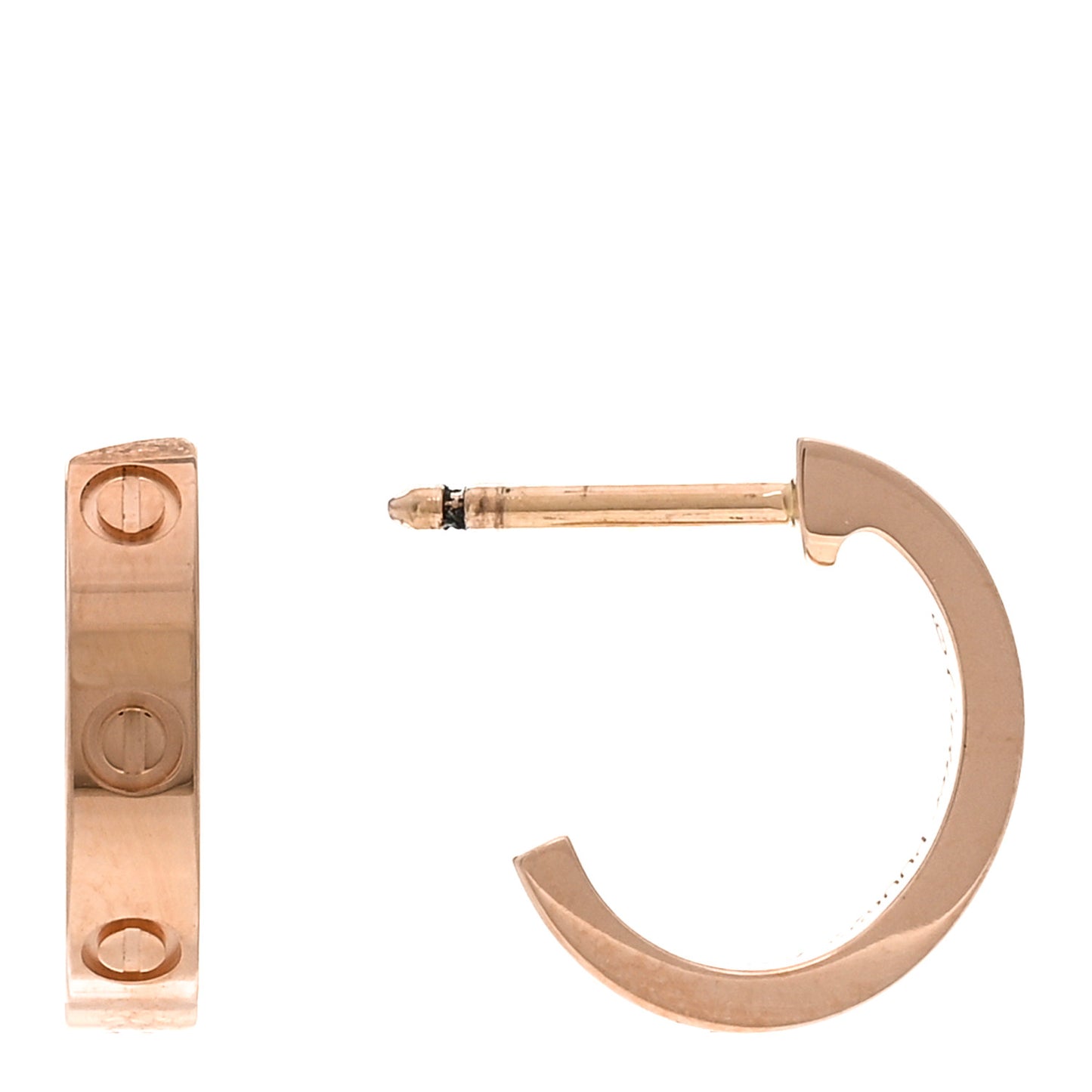 18K Pink Gold Small LOVE Hoop Earrings
