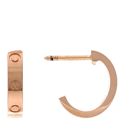 Cartier 18K Pink Gold Small LOVE Hoop Earrings 1 of 5
