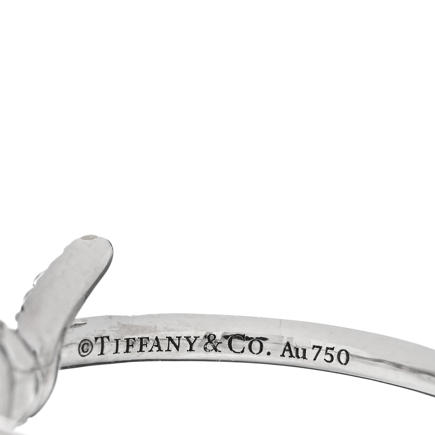 18K White Gold Diamond Small Knot Ring 54 6.75