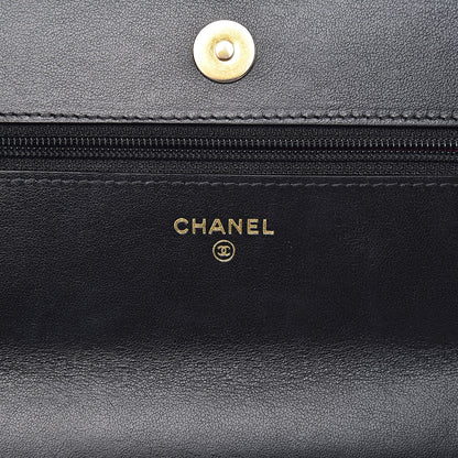 Chanel Goatskin Quilted 19 Wallet On Chain WOC Black 6 of 15