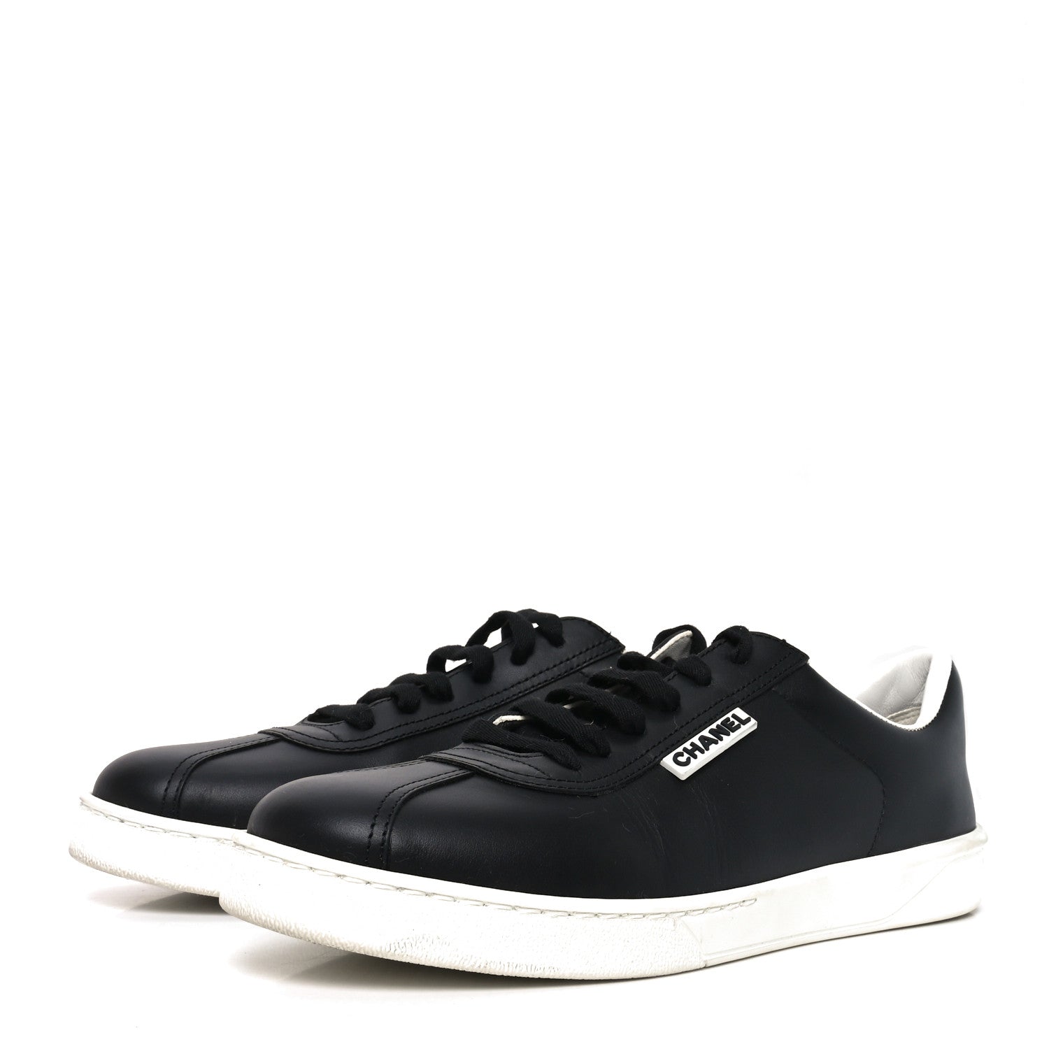 Chanel Calfskin CC Uniform Womens Sneakers 39 Black 4 of 8