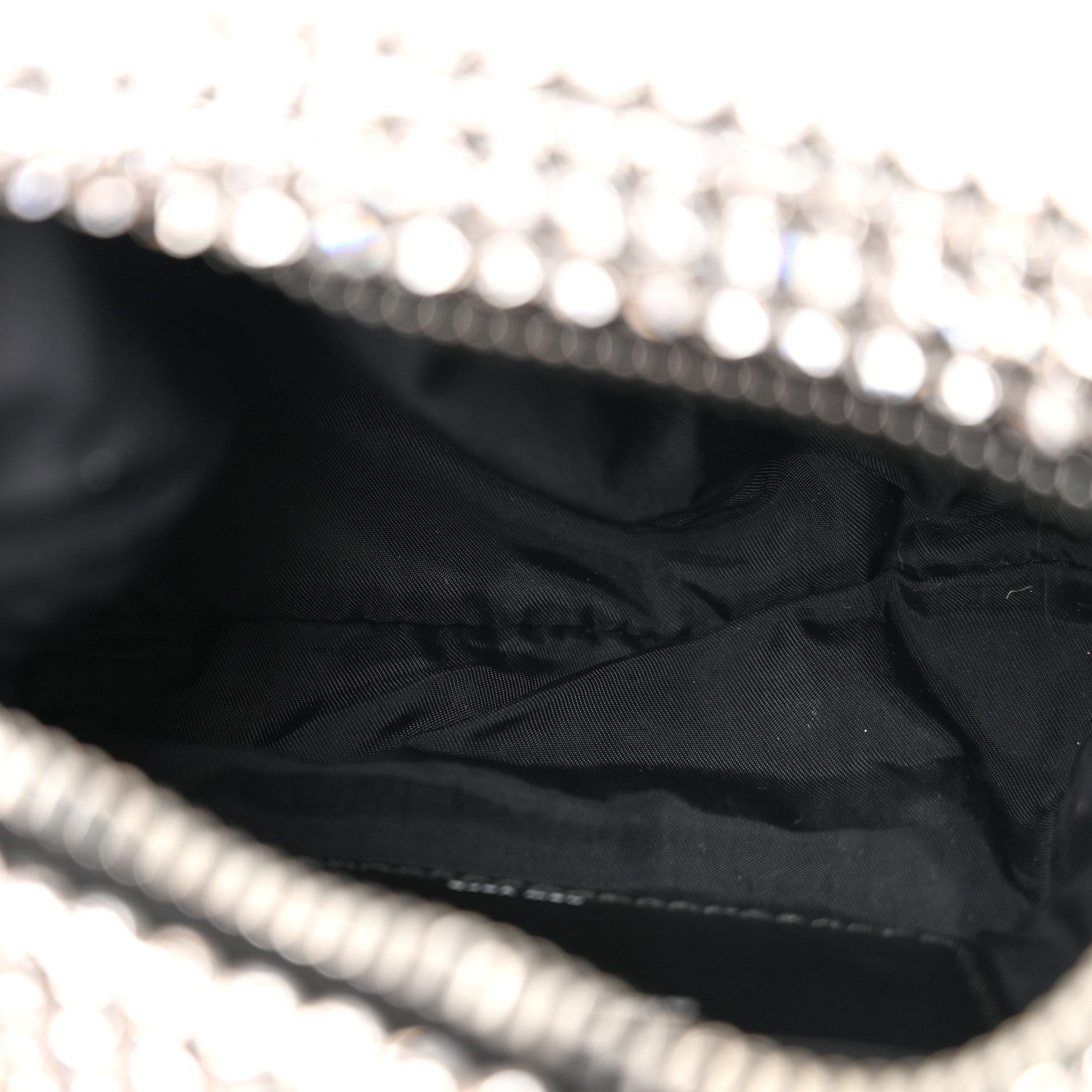 Alexander Wang Mesh Crystal Rhinestone Mini Heiress Pouch Black Silver 5 of 9