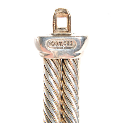 David Yurman Sterling Diamond Prasiolite Albion Cable 10mm Bracelet Small 5 of 5
