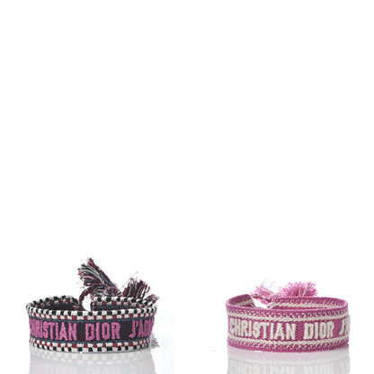 Christian Dior Woven Cotton J'Adior Friendship Bracelet Set Purple Rose 3 of 6