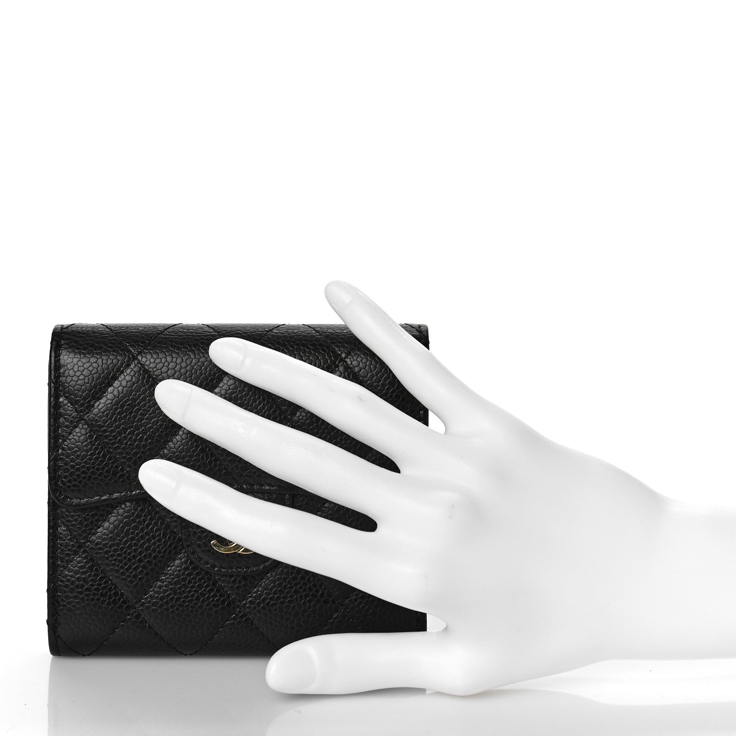 Chanel Caviar Quilted Compact Flap Wallet Black 2 of 12