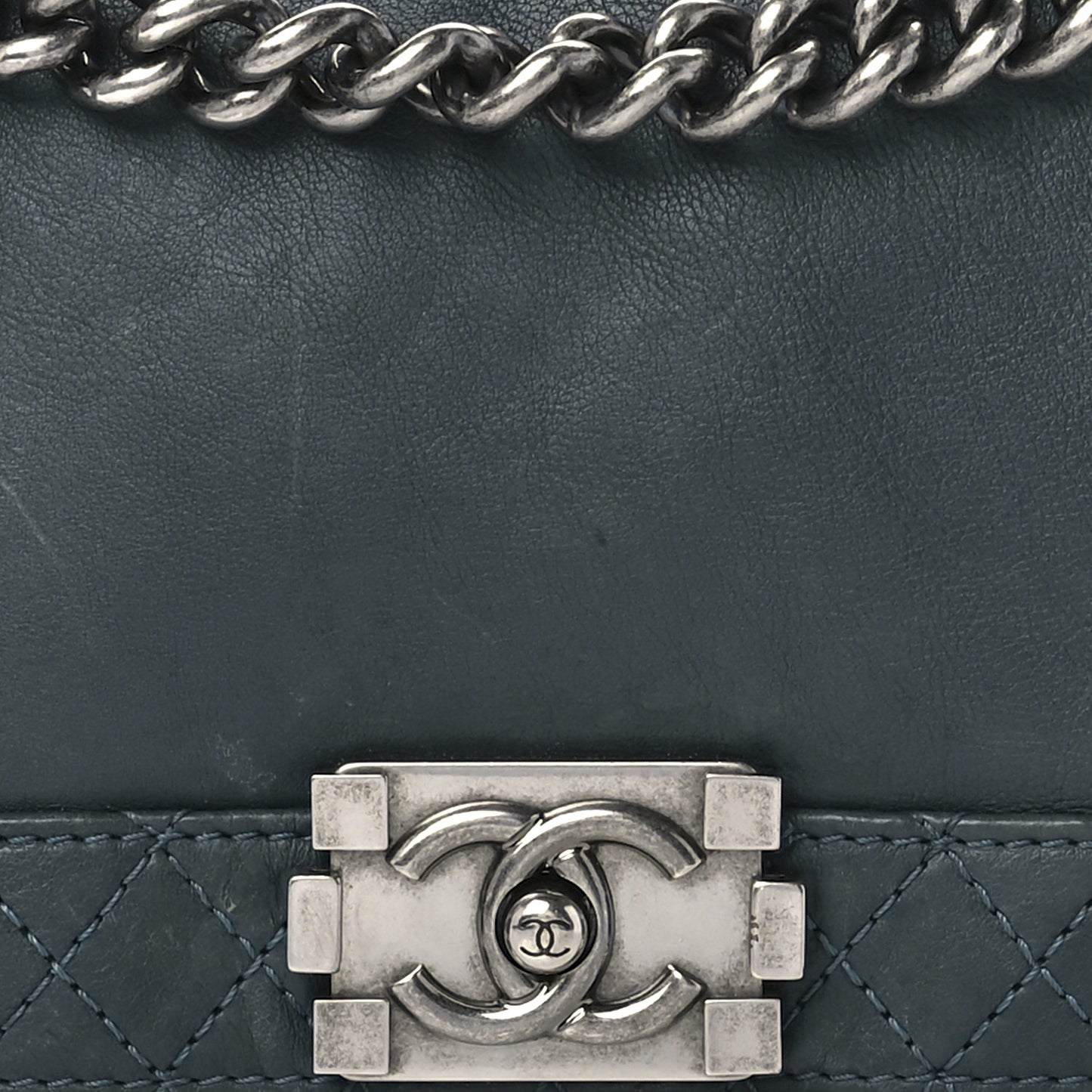 Calfskin Medium Boy Reverso Flap Blue