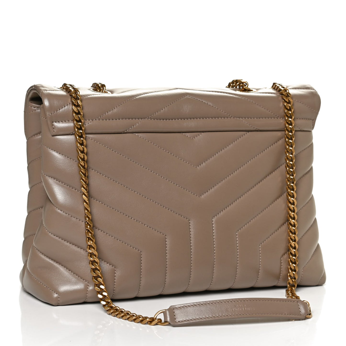 Calfskin Y Quilted Monogram Medium Loulou Chain Satchel Taupe