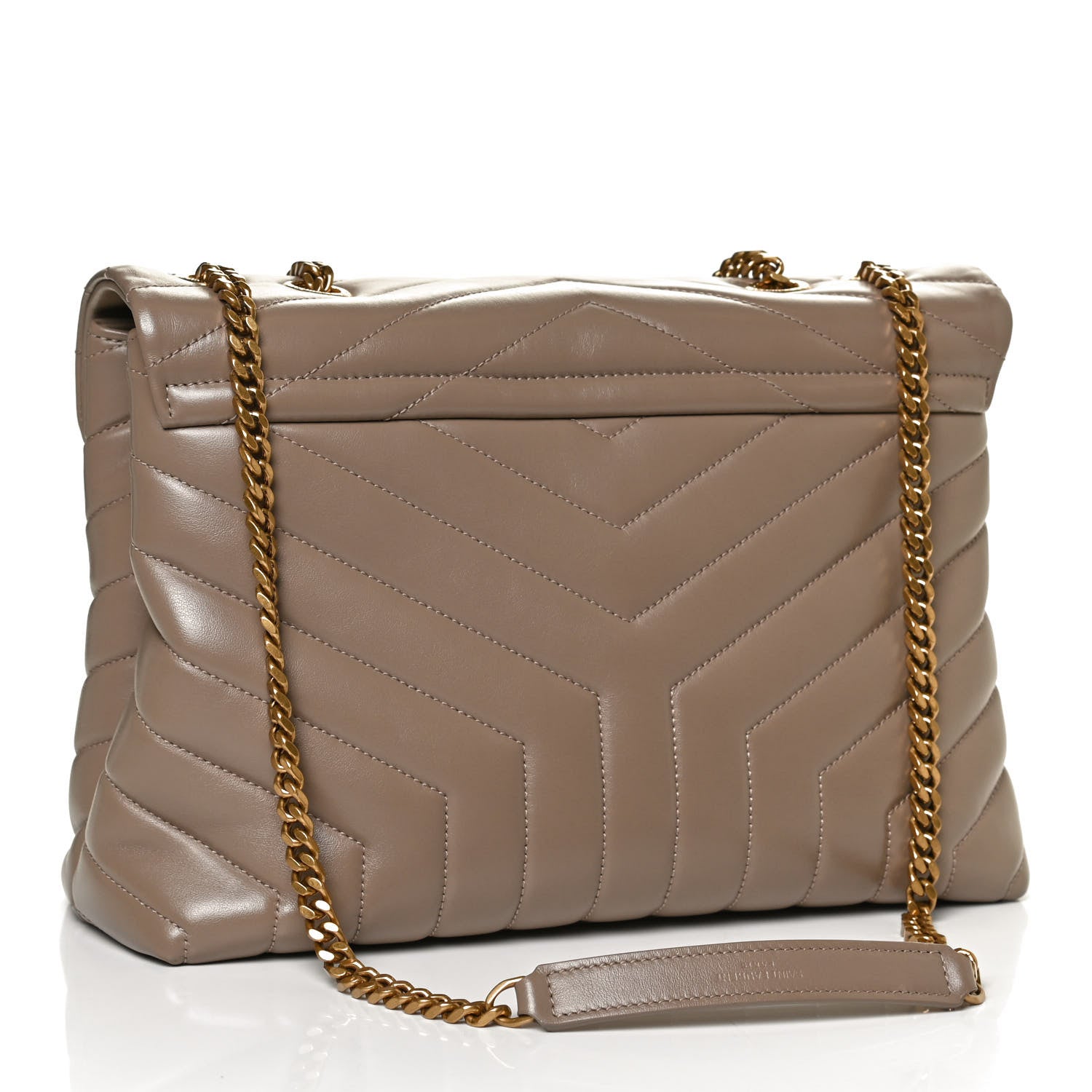 Saint Laurent Calfskin Y Quilted Monogram Medium Loulou Chain Satchel Taupe 3 of 14