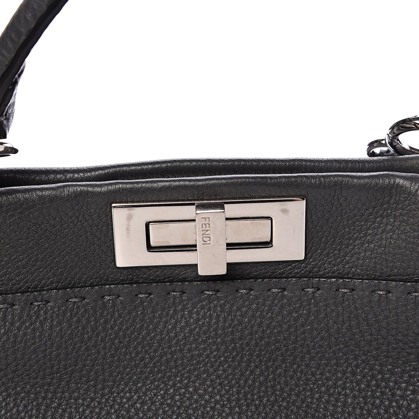Cuoio Romano Selleria Bi-Color Medium Peekaboo Iconic Satchel Asfalto Latte