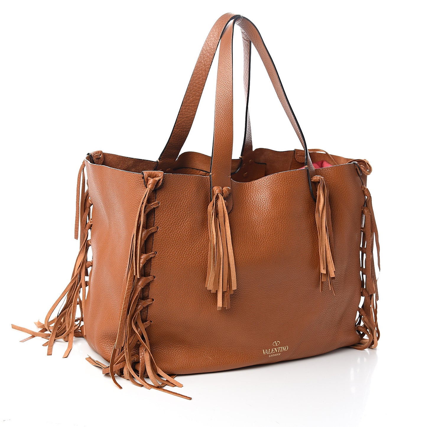 Grained Calfskin C-Rockee Fringe Tote Light Cuir