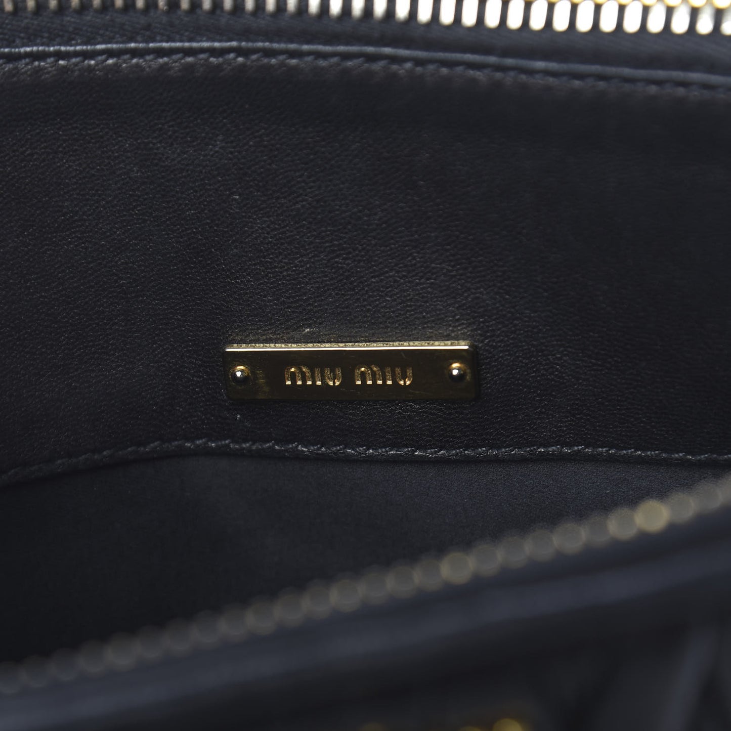 Nappa Matelasse Double Zip Chain Shoulder Bag Black