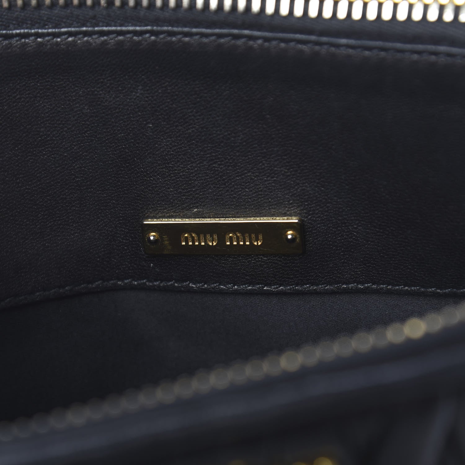 Miu Miu Nappa Matelasse Double Zip Chain Shoulder Bag Black 8 of 12